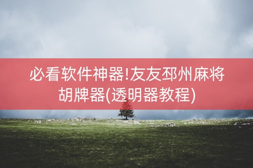 必看软件神器!友友邳州麻将胡牌器(透明器教程)