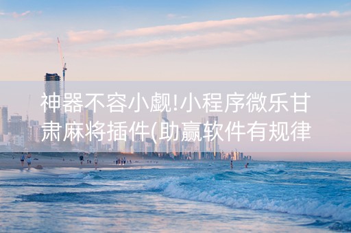 神器不容小觑!小程序微乐甘肃麻将插件(助赢软件有规律吗)