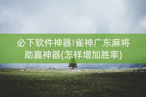 必下软件神器!雀神广东麻将助赢神器(怎样增加胜率)