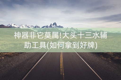 神器非它莫属!大头十三水辅助工具(如何拿到好牌)