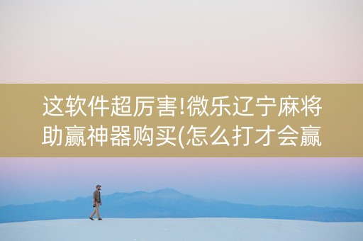 这软件超厉害!微乐辽宁麻将助赢神器购买(怎么打才会赢)