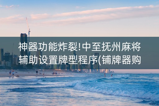 神器功能炸裂!中至抚州麻将辅助设置牌型程序(铺牌器购买)
