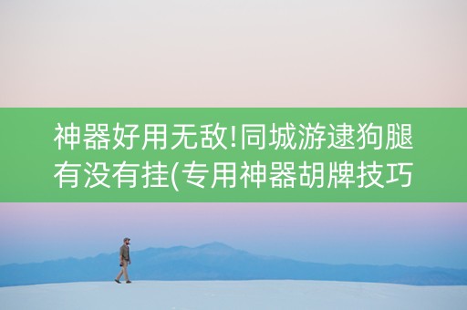 神器好用无敌!同城游逮狗腿有没有挂(专用神器胡牌技巧)