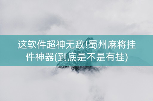 这软件超神无敌!蜀州麻将挂件神器(到底是不是有挂)