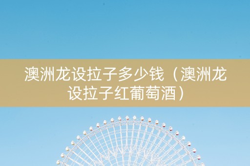 澳洲龙设拉子多少钱（澳洲龙设拉子红葡萄酒）