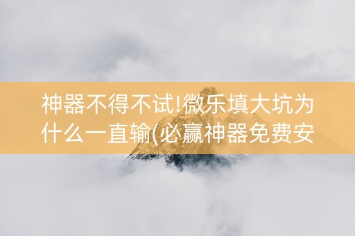 神器不得不试!微乐填大坑为什么一直输(必赢神器免费安装)