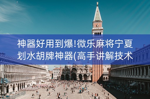神器好用到爆!微乐麻将宁夏划水胡牌神器(高手讲解技术)