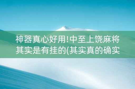 神器真心好用!中至上饶麻将其实是有挂的(其实真的确实有挂)