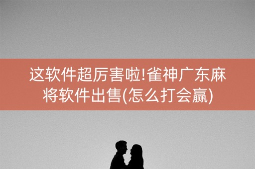 这软件超厉害啦!雀神广东麻将软件出售(怎么打会赢)