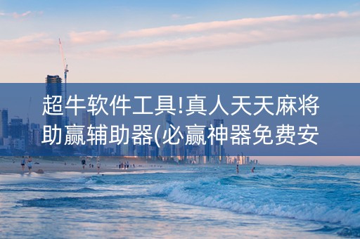 超牛软件工具!真人天天麻将助赢辅助器(必赢神器免费安装)