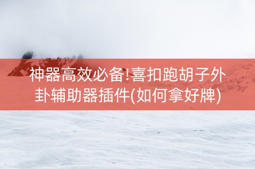 神器高效必备!喜扣跑胡子外卦辅助器插件(如何拿好牌)