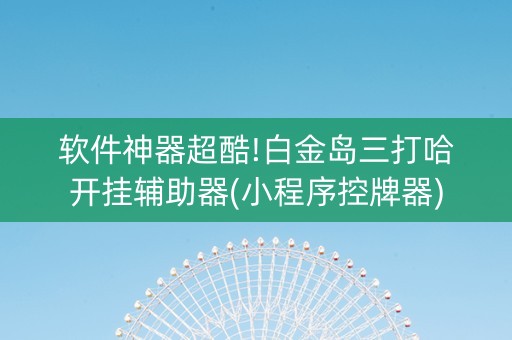 软件神器超酷!白金岛三打哈开挂辅助器(小程序控牌器)