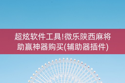 超炫软件工具!微乐陕西麻将助赢神器购买(辅助器插件)