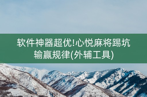 软件神器超优!心悦麻将踢坑输赢规律(外辅工具)