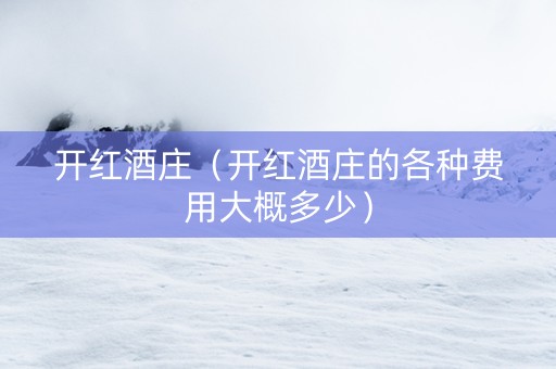 开红酒庄（开红酒庄的各种费用大概多少）