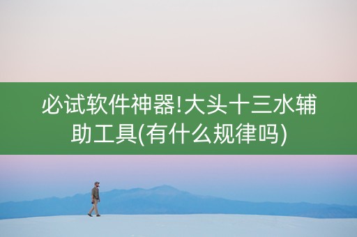 必试软件神器!大头十三水辅助工具(有什么规律吗)