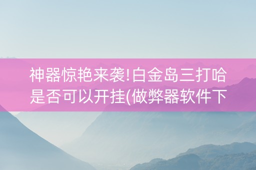 神器惊艳来袭!白金岛三打哈是否可以开挂(做弊器软件下载)