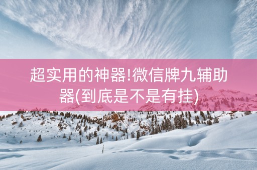 超实用的神器!微信牌九辅助器(到底是不是有挂)
