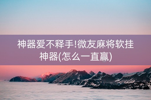 神器爱不释手!微友麻将软挂神器(怎么一直赢)