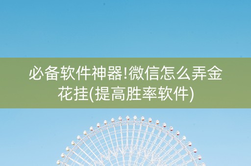 必备软件神器!微信怎么弄金花挂(提高胜率软件)