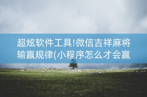 超炫软件工具!微信吉祥麻将输赢规律(小程序怎么才会赢)