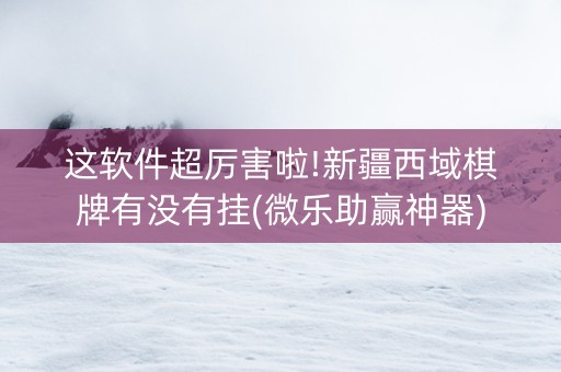 这软件超厉害啦!新疆西域棋牌有没有挂(微乐助赢神器)
