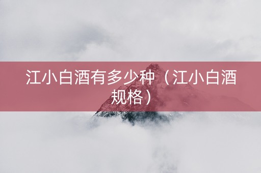 江小白酒有多少种（江小白酒规格）