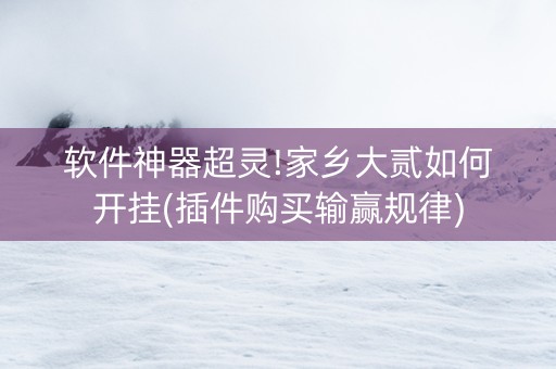软件神器超灵!家乡大贰如何开挂(插件购买输赢规律)