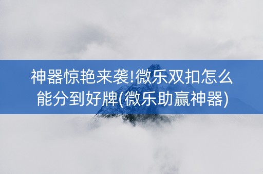 神器惊艳来袭!微乐双扣怎么能分到好牌(微乐助赢神器)