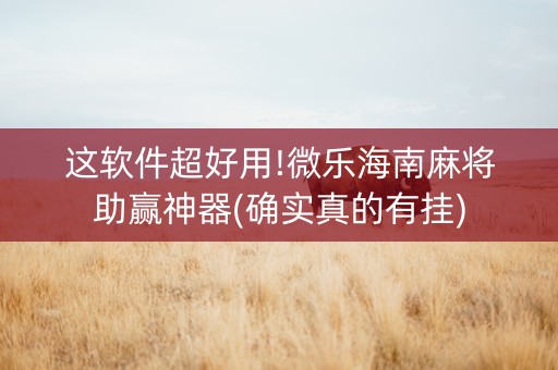 这软件超好用!微乐海南麻将助赢神器(确实真的有挂)