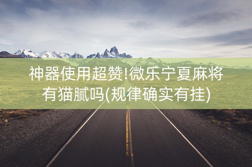神器使用超赞!微乐宁夏麻将有猫腻吗(规律确实有挂)