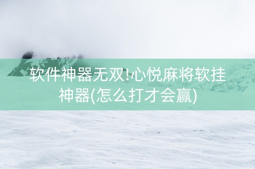软件神器无双!心悦麻将软挂神器(怎么打才会赢)
