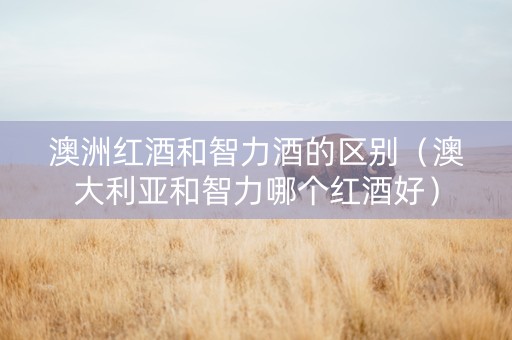 澳洲红酒和智力酒的区别（澳大利亚和智力哪个红酒好）