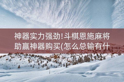 神器实力强劲!斗棋恩施麻将助赢神器购买(怎么总输有什么猫腻)