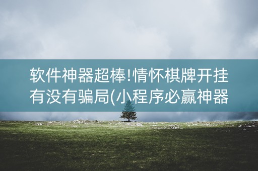 软件神器超棒!情怀棋牌开挂有没有骗局(小程序必赢神器)