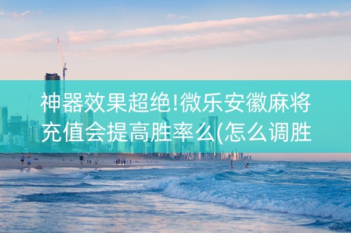 神器效果超绝!微乐安徽麻将充值会提高胜率么(怎么调胜率)