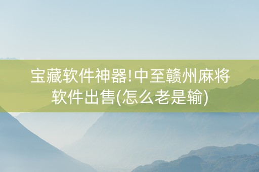 宝藏软件神器!中至赣州麻将软件出售(怎么老是输)