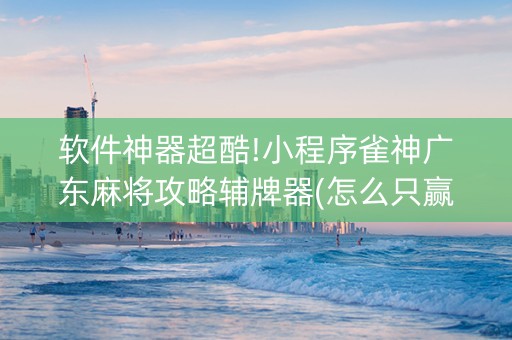 软件神器超酷!小程序雀神广东麻将攻略辅牌器(怎么只赢不输)