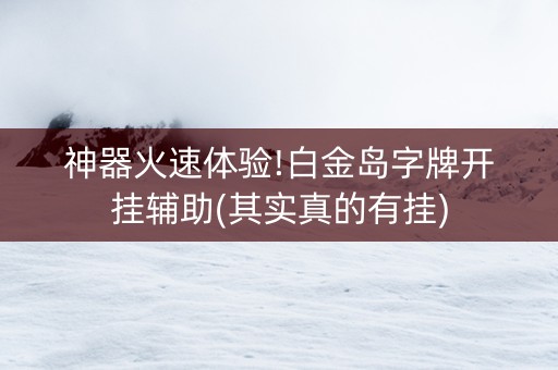 神器火速体验!白金岛字牌开挂辅助(其实真的有挂)