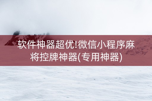 软件神器超优!微信小程序麻将控牌神器(专用神器)