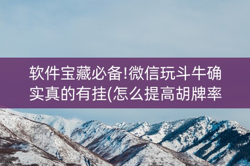 软件宝藏必备!微信玩斗牛确实真的有挂(怎么提高胡牌率)