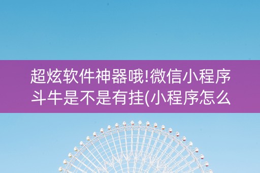 超炫软件神器哦!微信小程序斗牛是不是有挂(小程序怎么才会赢)