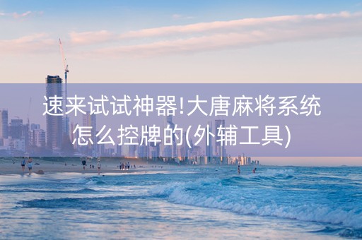 速来试试神器!大唐麻将系统怎么控牌的(外辅工具)