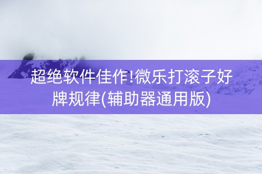 超绝软件佳作!微乐打滚子好牌规律(辅助器通用版)