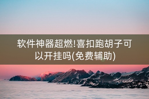 软件神器超燃!喜扣跑胡子可以开挂吗(免费辅助)