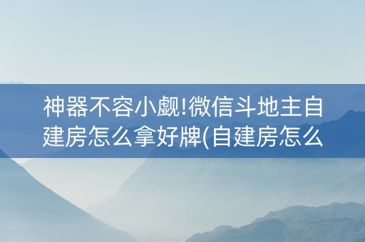 神器不容小觑!微信斗地主自建房怎么拿好牌(自建房怎么赢)