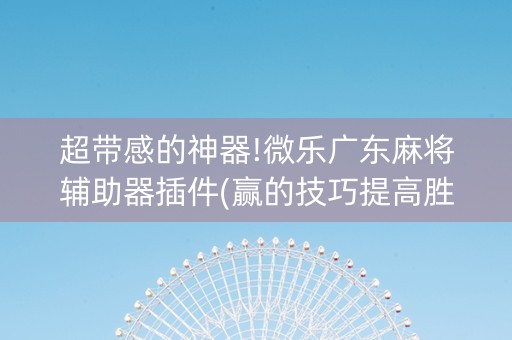 超带感的神器!微乐广东麻将辅助器插件(赢的技巧提高胜率)