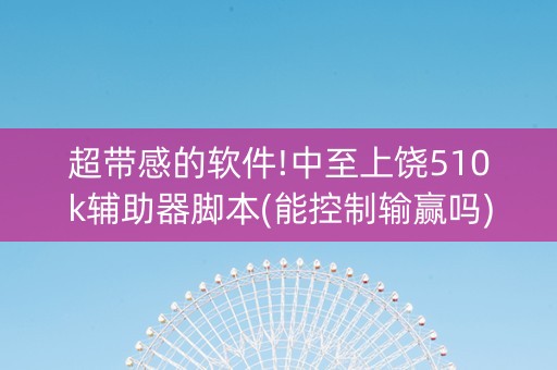 超带感的软件!中至上饶510k辅助器脚本(能控制输赢吗)