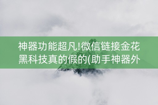 神器功能超凡!微信链接金花黑科技真的假的(助手神器外辅工具)