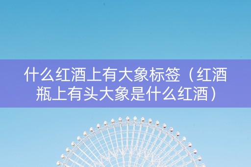 什么红酒上有大象标签（红酒瓶上有头大象是什么红酒）